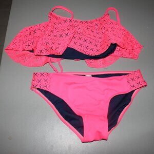 Pink & Blue 2 Pcs Justice Bikini Swimsuit Size 14